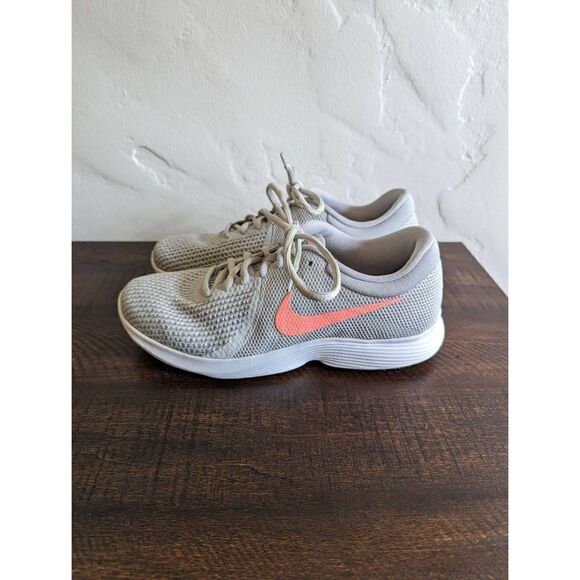 Nike Women's Revolution 4 Gray and Pink Running Shoes - Size 8 - Picture 2 of 9
